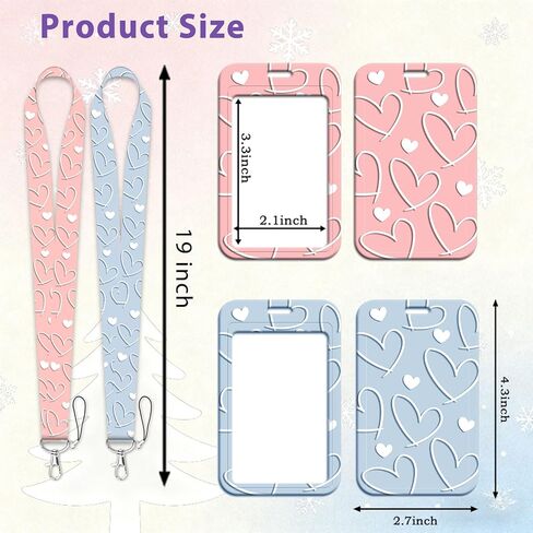 2 Pieces Christmas Lanyard for ID Badges Cute Lanyard with White Snowman Red Santa Pattern Aesthetic Keychain Lanyard Christmas Holiday Gifts for Women Men Kids Girls Boys in Saudi Arabia