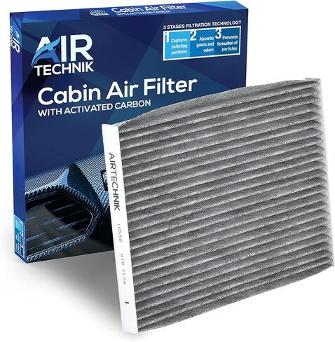 AirTechnik CF10548 Cabin Air Filter w/Activated Carbon | Fits 2007-2012 Ford Escape, 2007-2011 Mercury Mariner, 2008-2011 Mazda Tribute - 8L8Z-19N619-B/ZZCA-61-J6X in Saudi Arabia