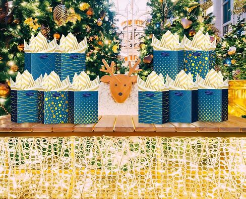 Ranfashiong 12pcs Sets 4.7"x4“x2.3" Small Bag with Tissue Paper for Christmas, Holiday, Wedding, Baby Shower, Birthday Party in Saudi Arabia