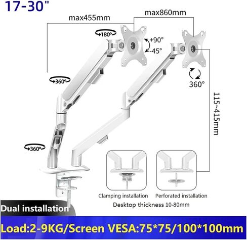 ذراع حامل شاشة LED لسطح المكتب مقاس 14-43 بوصة يعمل بالغاز (M22B) in Saudi Arabia
