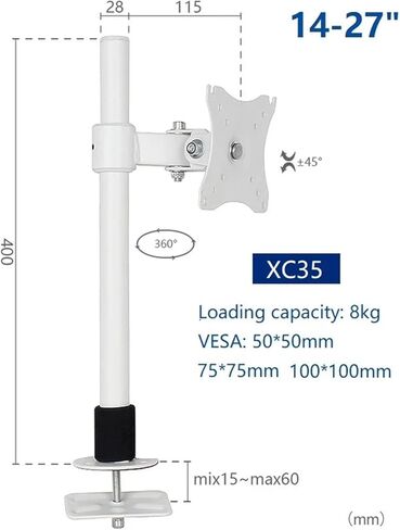 Adjustable Long Arm Monitor Stand 14-27 Inch Height Extension Lifter Desk(XC05) in Saudi Arabia