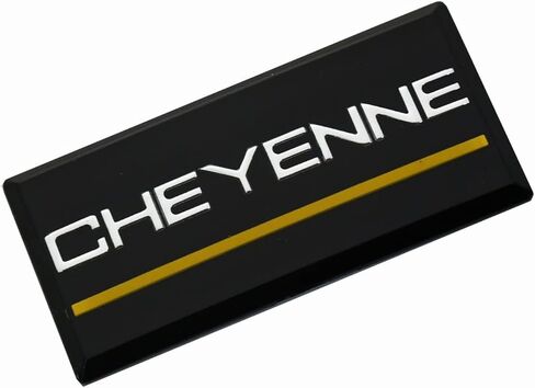 قطعتان من شعارات Cheyenne Cab بديلة لعمود سقف جانبي شيفروليه 88-94 لوحة شارة ثلاثية الأبعاد (أصفر كروم) in Kuwait