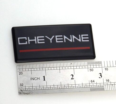 قطعتان من شعارات Cheyenne Cab بديلة لعمود سقف جانبي شيفروليه 88-94 لوحة شارة ثلاثية الأبعاد (أصفر كروم) in Kuwait