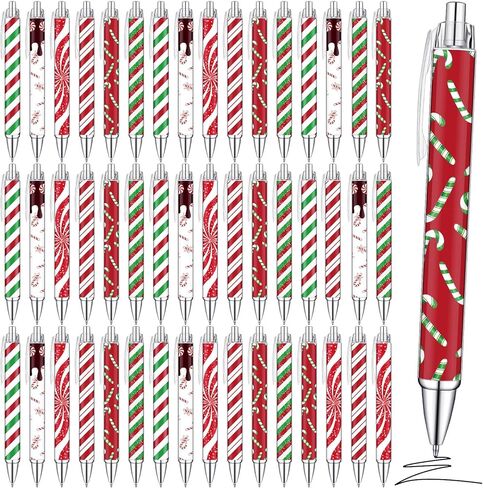 Geyoga 48 Pcs Christmas Pens Retractable Colorful Cute Xmas Ballpoint Pens Black Ink Office School Supplies for Christmas Party, 6 Styles(Classic Style) in Kuwait