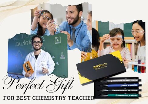 هدايا تقدير مدرس العلوم من إنوبيتا، مجموعة أقلام حبر جاف مكونة من 4 أقلام، هدية مضحكة للعودة إلى المدرسة في عيد الميلاد - مدرس العلوم in Saudi Arabia
