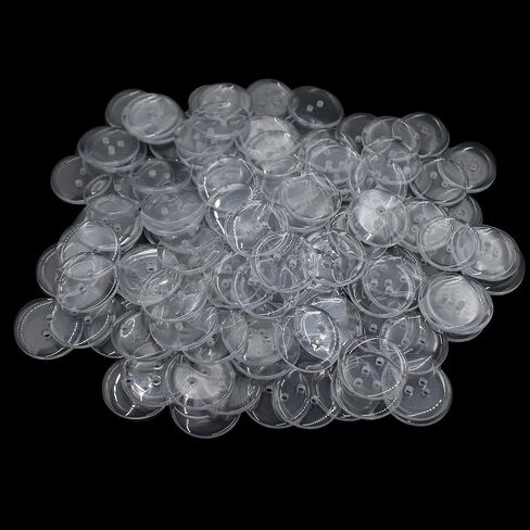200PCS 1Inch/25mm Clear Round Resin Buttons, 2 Holes Flat Back Buttons for DIY, Sewing, Handmade in Kuwait