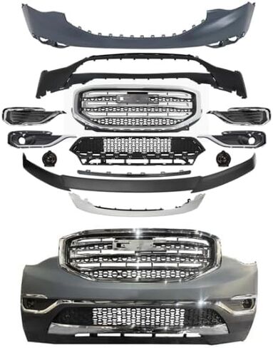 Front Bumper Grille Kit Replacement For GM-C Acadia SL SLE SLT Model Only 2017 2018 2019,Will NOT fit Denali models in Saudi Arabia