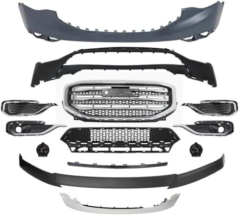 Front Bumper Grille Kit Replacement For GM-C Acadia SL SLE SLT Model Only 2017 2018 2019,Will NOT fit Denali models in Saudi Arabia