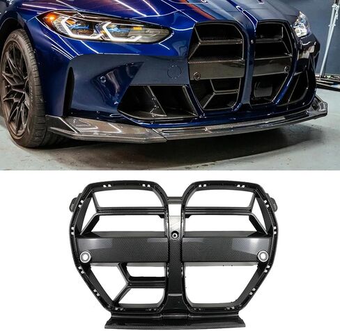 شبكة الكلى المصد الأمامي على طراز CSL متوافقة مع BMW G80 M3 G82 M4 2021-2025 شبكة بديلة لجميع السلاسل تناسب ACC/Non-ACC (مطلية بألياف الكربون) in Kuwait