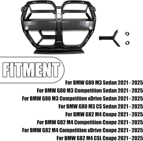 شبكة الكلى المصد الأمامي على طراز CSL متوافقة مع BMW G80 M3 G82 M4 2021-2025 شبكة بديلة لجميع السلاسل تناسب ACC/Non-ACC (مطلية بألياف الكربون) in Kuwait