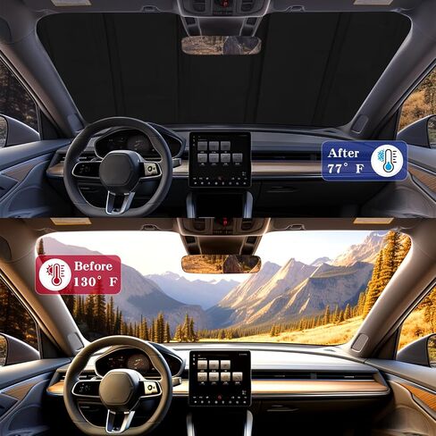 مظلة للزجاج الأمامي مخصصة لسيارة Jeep Wrangler JL 2018-2025، Gladiator 2020-2025، مظلة نافذة قابلة للطي مع حقيبة تخزين - معدنية in Kuwait
