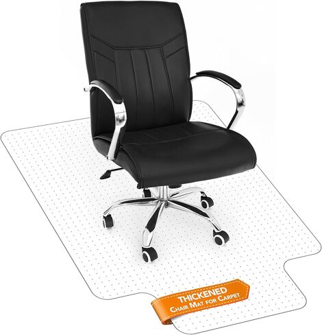 Thickened Chair Mat for Carpet - 48"X 36" Heavy Duty Office Chair Mat for Low-Pile Carpet. Carpet Protector for Office Computer Desk Chair. Easy Rolling Desk Chair Mat for Carpeted Floors, Clear in Kuwait