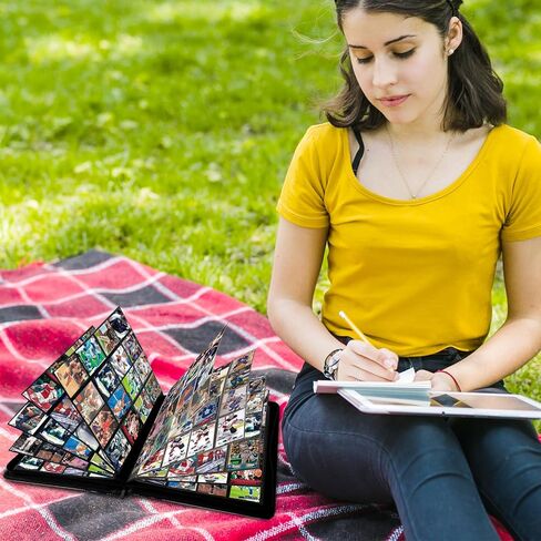 1000+ Pockets Trading Card Binder, 16 Pocket Ringless Card Binder Album Folder - Premium Side Loading Zip Binder for Yu-Gi-Oh, TCG, Sports, Game Trading Cards -Black in Kuwait