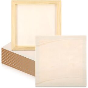 12 Pcs Pine Wood Panel Boards 6 x 6 Inch Unfinished Wood Canvas Wooden Panel Boards for Pouring Art, Crafts, Painting and More in Saudi Arabia