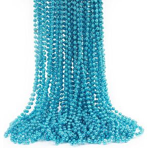 GiftExpress 72 pack Mardi Gras Beads Necklace, Metallic Silver Beaded Necklace, Mardi Gras Throws, Party Beads Costume Necklaces in Kuwait
