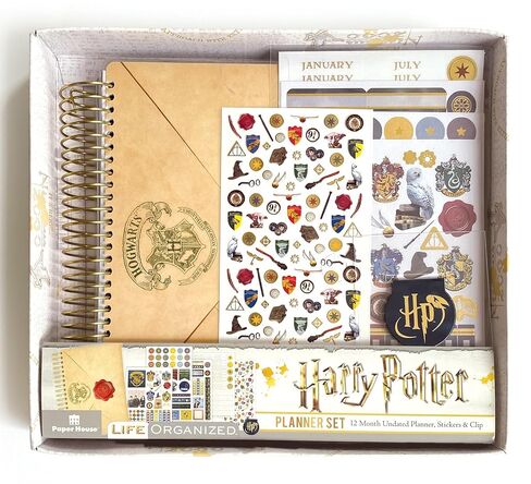 Paper House Productions Harry Potter Hogwarts Letter 12 Month Undated 7.5" Planner Set with Month and Event Flag Stickers and More! in Saudi Arabia