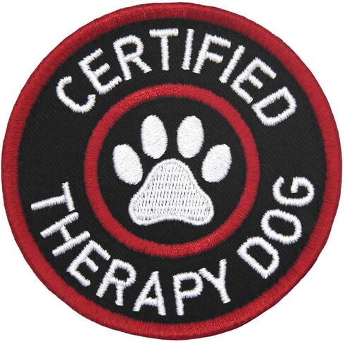 Certified Therapy Dog Service Dog Morale Tactical Patch Embroidered Vest/Harnesses Badge Fastener Hook & Loop Emblem in Saudi Arabia