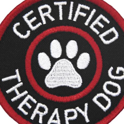 Certified Therapy Dog Service Dog Morale Tactical Patch Embroidered Vest/Harnesses Badge Fastener Hook & Loop Emblem in Saudi Arabia