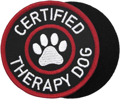 Certified Therapy Dog Service Dog Morale Tactical Patch Embroidered Vest/Harnesses Badge Fastener Hook & Loop Emblem in Saudi Arabia