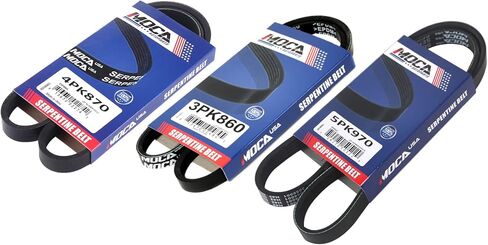 MOCA 3PK630 & 5PK970 & 4PK870 EPDM Serpentine Belt fits For Toyota 1993-1997 Corolla Base Sedan 4-Door 1.6L, 1993-1997 Corolla DX Sedan 4-Door 1.8L, 1993-1996 Corolla DX Wagon 5-Door 1.8L in Saudi Arabia