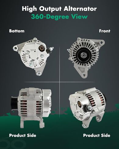 مولد كهربائي SCITOO 13876 مناسب لسيارة Jeep لسيارة Wrangler 4.0L 2001-2006 12V 117A CW 6-Groove Pulley، استبدال # 13876N 13876 1210003810 1210003820 1210003821 56041565AB 56041864AA in Kuwait