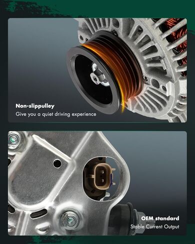 مولد كهربائي SCITOO 13876 مناسب لسيارة Jeep لسيارة Wrangler 4.0L 2001-2006 12V 117A CW 6-Groove Pulley، استبدال # 13876N 13876 1210003810 1210003820 1210003821 56041565AB 56041864AA in Kuwait