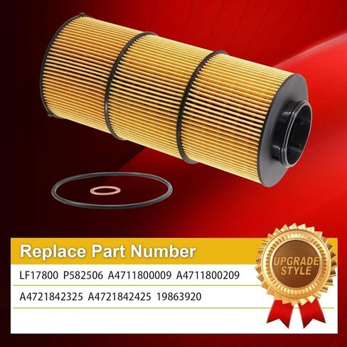Oil Filter LF17800 Compatible with 2020+ DD13 DD15 DD16 Detroit Diesel Engine Replace A4721842325 A4721842425 19863920 P582506 A4711800009 A4711800209(Set of 1) in Saudi Arabia