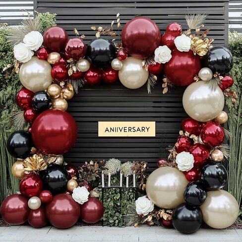 Navy Blue Black Balloon Arch - Double Stuffed Pearl White Sand, Dark Royal Blue Gold Balloon Garland Kit for New Year Birthday Anniversary Graduation Men Party Decoration in Saudi Arabia