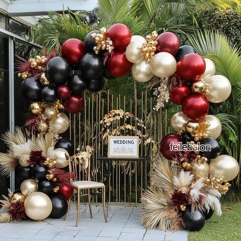 Navy Blue Black Balloon Arch - Double Stuffed Pearl White Sand, Dark Royal Blue Gold Balloon Garland Kit for New Year Birthday Anniversary Graduation Men Party Decoration in Saudi Arabia