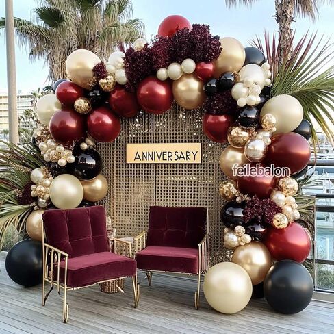 Navy Blue Black Balloon Arch - Double Stuffed Pearl White Sand, Dark Royal Blue Gold Balloon Garland Kit for New Year Birthday Anniversary Graduation Men Party Decoration in Saudi Arabia