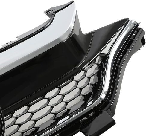 CHEDA Front Bumper Upper Honeycomb Grille Compatible with 2018 2019 20 Honda Fit Jazz Chrome Plastic Grill in Saudi Arabia