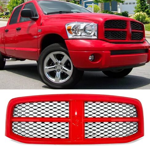 MIC Front Grille Grill Assembly Compatible with 2006 2007 2008 Dodge Ram 1500/2500 / 3500 (Gloss Black) in Saudi Arabia