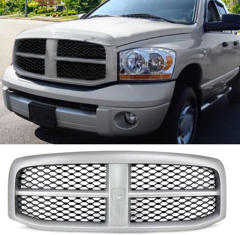 MIC Front Grille Grill Assembly Compatible with 2006 2007 2008 Dodge Ram 1500/2500 / 3500 (Gloss Black) in Saudi Arabia
