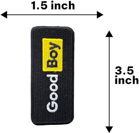 3.5" Embroidered Good Boy Iron On Patch | Decorative Hub Good Boy Applique Iron On/Sew On Patches for Clothing, Hats, Clothes, Backpacks, Holes, Jackets in Saudi Arabia