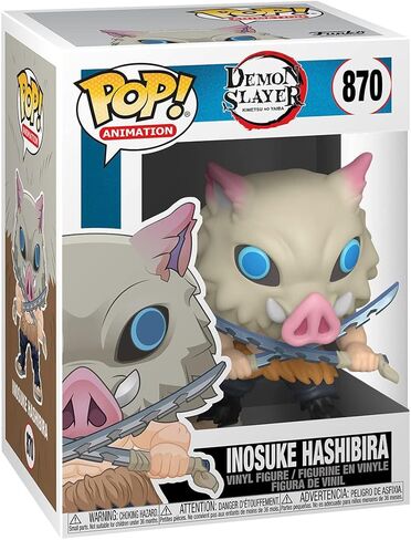POP Anime - شخصية Inosuke Hashibira Funko من الفينيل (مع حافظة حماية صندوقية متوافقة)، متعددة الألوان، 3.75 بوصة in Saudi Arabia