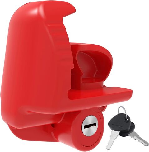 أقفال وصلة مقطورة حمراء من ROMON مع مفاتيح، مقاس عالمي يناسب 1-7/8 بوصة، 2 بوصة، و2-5/16 بوصة، قفل لسان مقطورة فولاذي شديد التحمل قابل للتعديل للقوارب والمقطورات وRV، وصلات مضادة للسرقة، عبوة واحدة in Kuwait