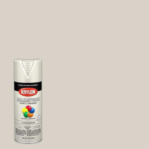 12 oz Krylon K05500007 COLORmaxx Almond Paint & Primer Spray Paint, Gloss in Kuwait