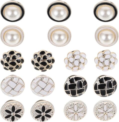 Angoily 20Pcs No Sewing Buttons, Detachable Reusable Shirt Buttons, Seamless Snap Removable for Clothes Coat Dresses Quick Easy Diy Solution for Repair Diy Crafts Costume Making Decorative Brooch Pins in Saudi Arabia
