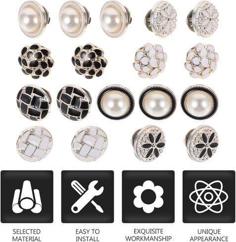 Angoily 20Pcs No Sewing Buttons, Detachable Reusable Shirt Buttons, Seamless Snap Removable for Clothes Coat Dresses Quick Easy Diy Solution for Repair Diy Crafts Costume Making Decorative Brooch Pins in Saudi Arabia