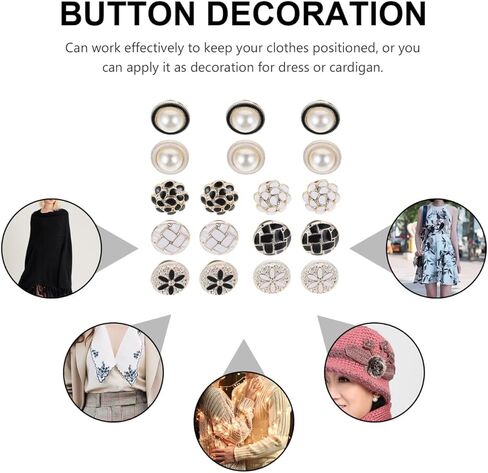 Angoily 20Pcs No Sewing Buttons, Detachable Reusable Shirt Buttons, Seamless Snap Removable for Clothes Coat Dresses Quick Easy Diy Solution for Repair Diy Crafts Costume Making Decorative Brooch Pins in Saudi Arabia