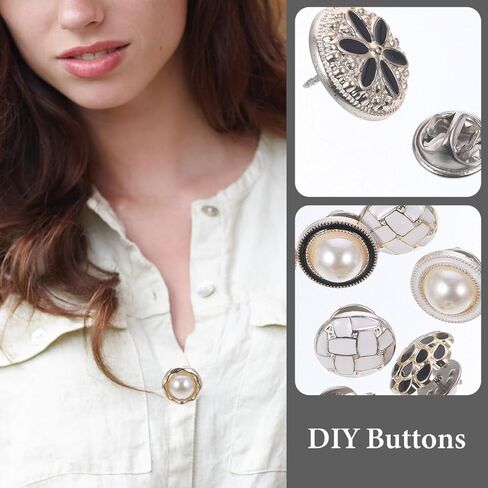 Angoily 20Pcs No Sewing Buttons, Detachable Reusable Shirt Buttons, Seamless Snap Removable for Clothes Coat Dresses Quick Easy Diy Solution for Repair Diy Crafts Costume Making Decorative Brooch Pins in Saudi Arabia