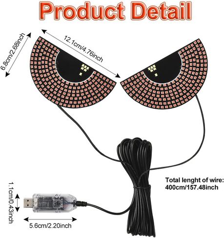 أضواء LED عيون الشيطان للنافذة الخلفية للزجاج الأمامي للسيارة، مصابيح إشارة عيون مضحكة، ضوء عين كبير ديناميكي مخصص للسيارات مناسب عالمي للنوافذ الأمامية والخلفية (أحمر) in Kuwait