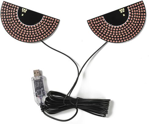 أضواء LED عيون الشيطان للنافذة الخلفية للزجاج الأمامي للسيارة، مصابيح إشارة عيون مضحكة، ضوء عين كبير ديناميكي مخصص للسيارات مناسب عالمي للنوافذ الأمامية والخلفية (أحمر) in Kuwait