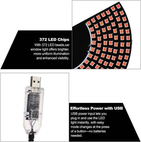 أضواء LED عيون الشيطان للنافذة الخلفية للزجاج الأمامي للسيارة، مصابيح إشارة عيون مضحكة، ضوء عين كبير ديناميكي مخصص للسيارات مناسب عالمي للنوافذ الأمامية والخلفية (أحمر) in Kuwait