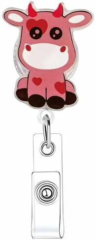 Valentines Badge Reel Retractable Heart Shape Nurse Badge Reels Valentines Heart Badge Holder Retractable Clip for Nursing Holiday Name Tag Acrylic Alligator Clip for Doctor Teacher Office in Saudi Arabia