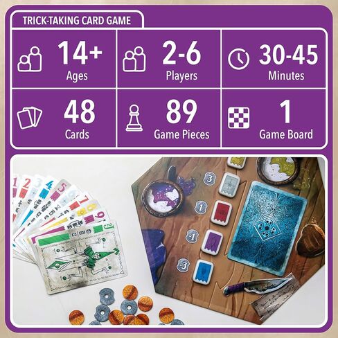 Thrones of Valeria Trick Taking Card Game - Fast and Fun Strategy Card Game with Card Powers and Game Twist - Family Fun for 3-6 players, ages 14+ in Saudi Arabia