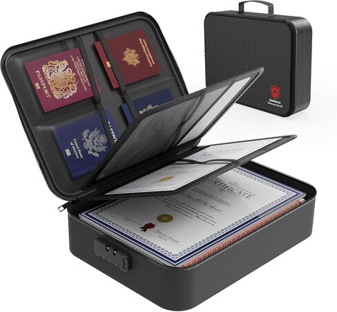 حقيبة مقاومة للحريق للمستندات وحقيبة نقود مقاومة للحريق للأشياء الثمينة النقدية وجواز السفر، وحقائب مقاومة للحريق للمنزل (15 × 11 × 1 بوصة) in Kuwait