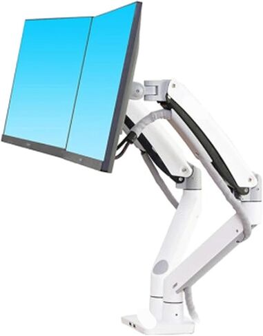 F195A Aluminum 22-32 Inch Dual LED Monitor Stand with Gas Spring Arm(BLACK) in Saudi Arabia