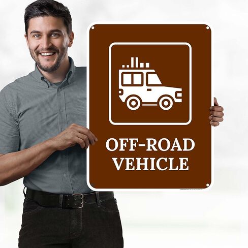 Off Road Vehicle Sign, 10x7 Inches, 4 Mil Vinyl Decal Stickers Weather Resistant, Made in USA by My Sign Center in Saudi Arabia