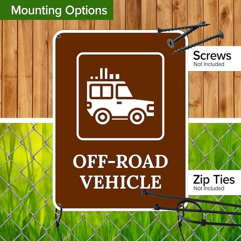 Off Road Vehicle Sign, 10x7 Inches, 4 Mil Vinyl Decal Stickers Weather Resistant, Made in USA by My Sign Center in Saudi Arabia